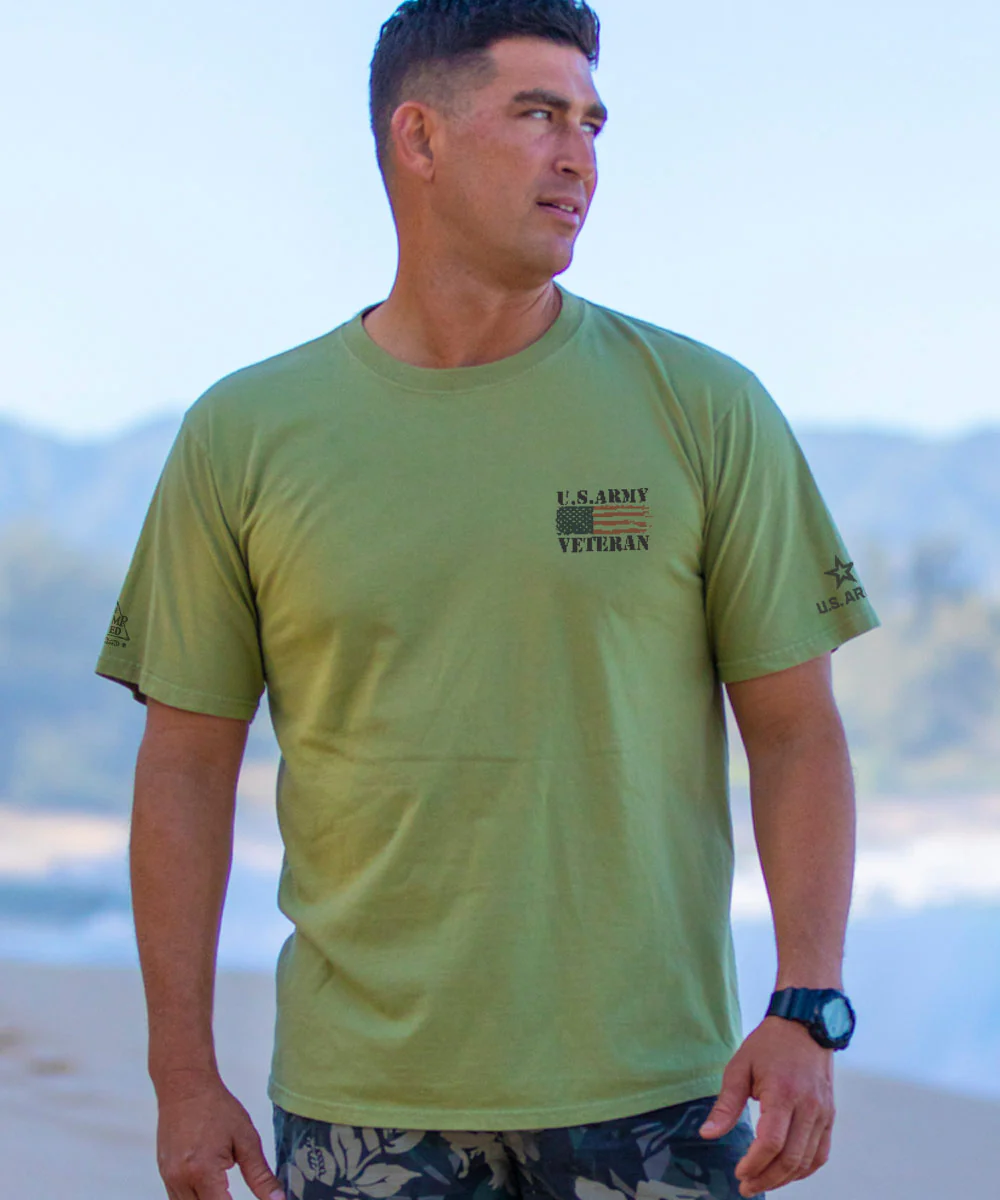 US Army Veteran - Hemp Dyed Short Sleeve Crewneck T-Shirt - Image 3