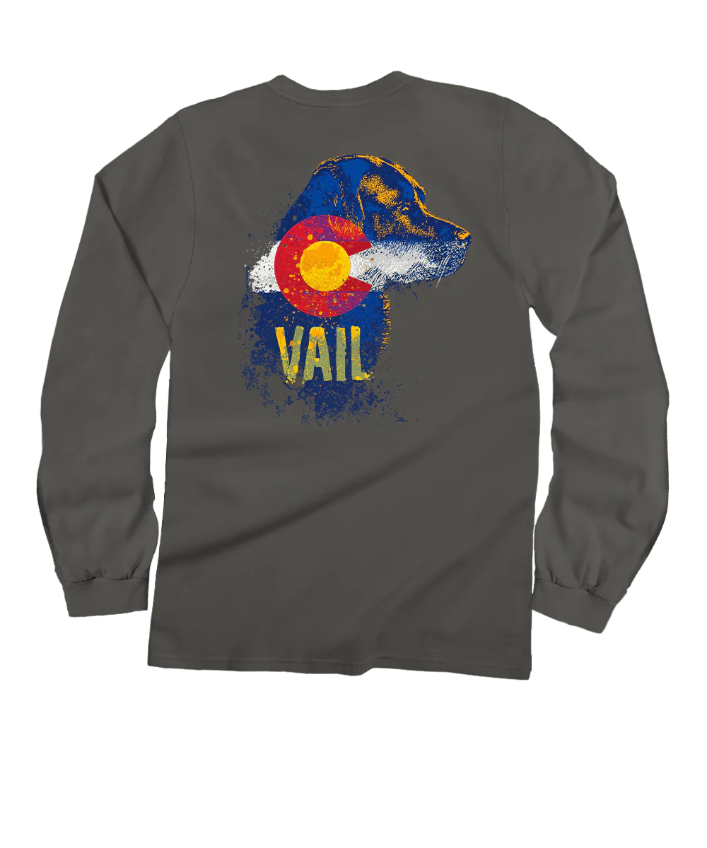 Vail Lab Flag - Crater Dyed® Long Sleeve Crewneck T-Shirt