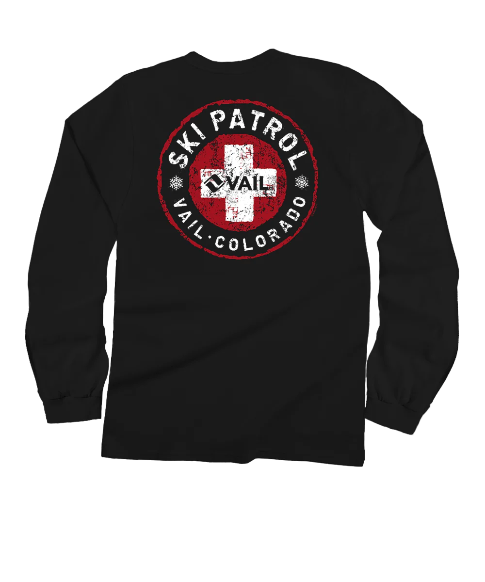 Vail Resort Search And Rescue - Black Long Sleeve Crewneck T-Shirt