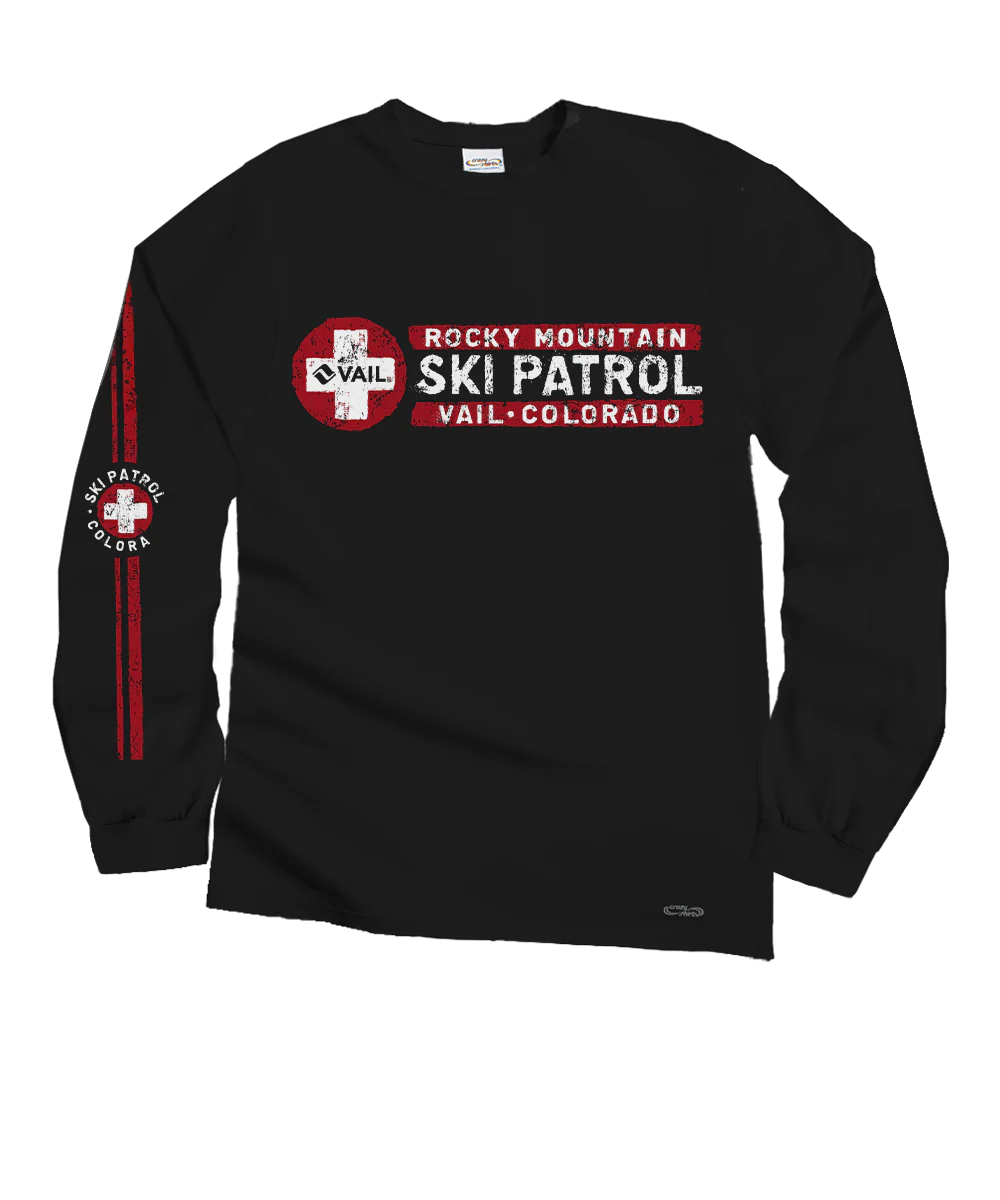 Vail Resort Search And Rescue - Black Long Sleeve Crewneck T-Shirt - Image 4