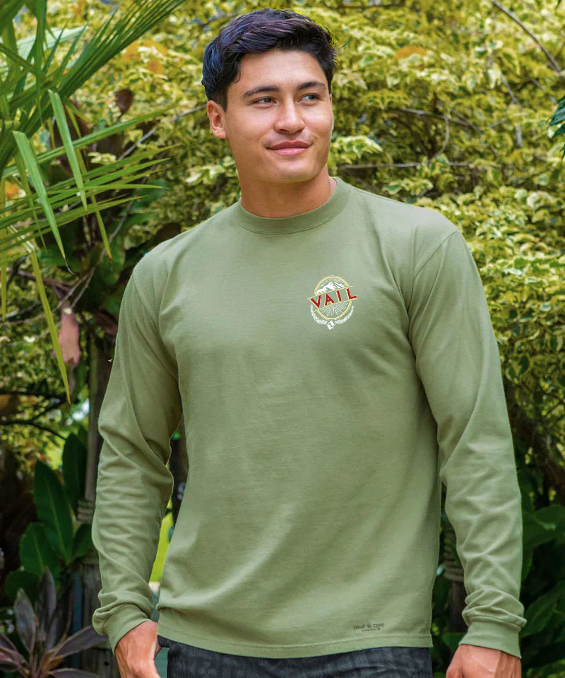 Vail Resort Snowboards - Hemp Dyed Long Sleeve Crewneck T-Shirt - Image 3