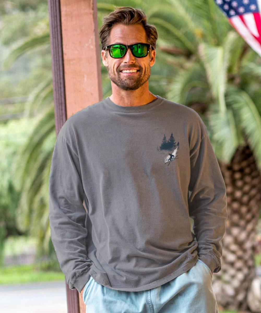 Vail Resort The Drop - Crater Dyed® Long Sleeve Crewneck T-Shirt - Image 3