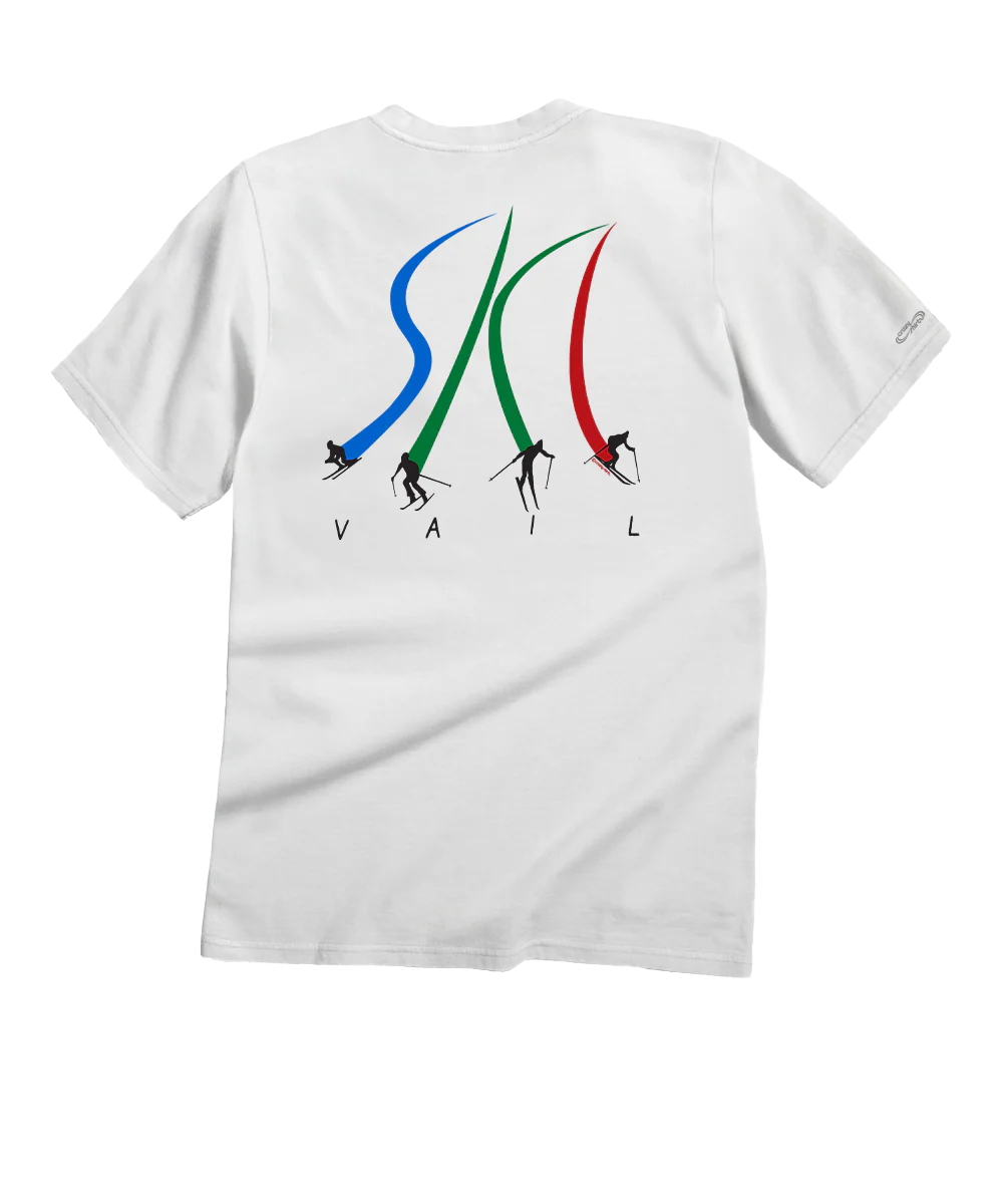 Vail Resort Ultimate Ski - White Short Sleeve Crewneck T-Shirt