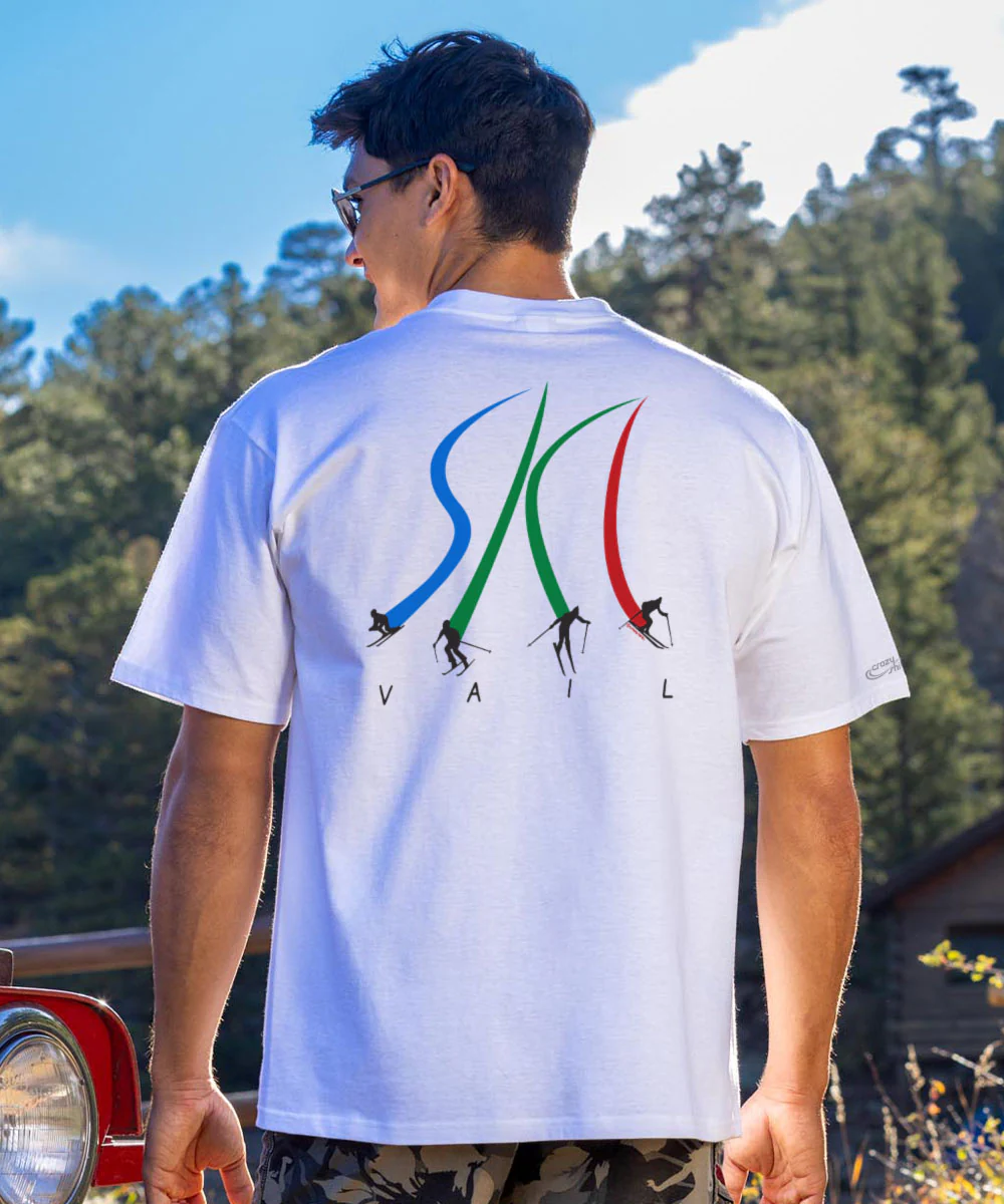 Vail Resort Ultimate Ski - White Short Sleeve Crewneck T-Shirt - Image 2