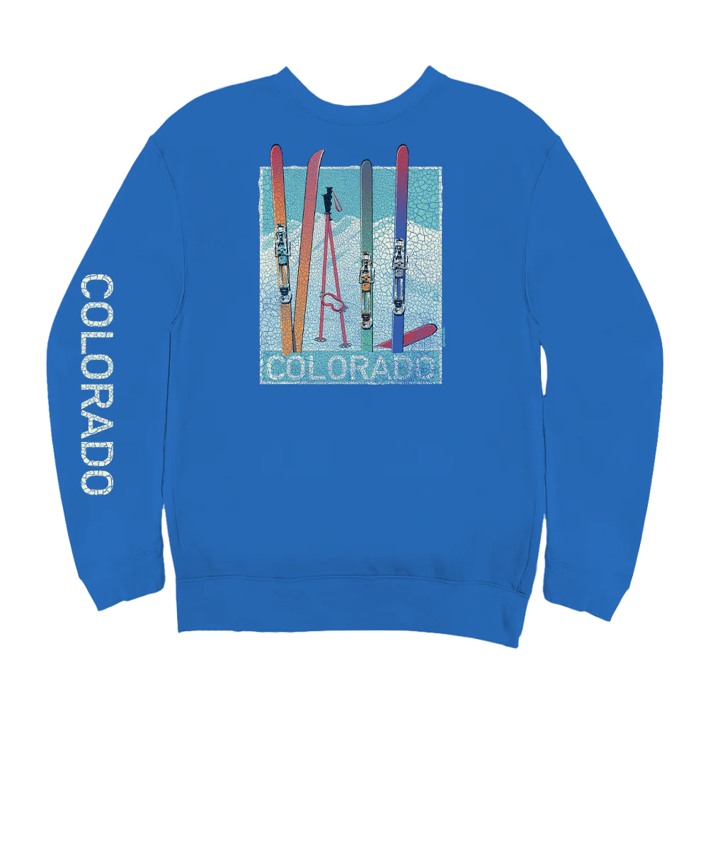 Vail Skis - Blue Hawaii Dyed Long Sleeve Sweatshirt
