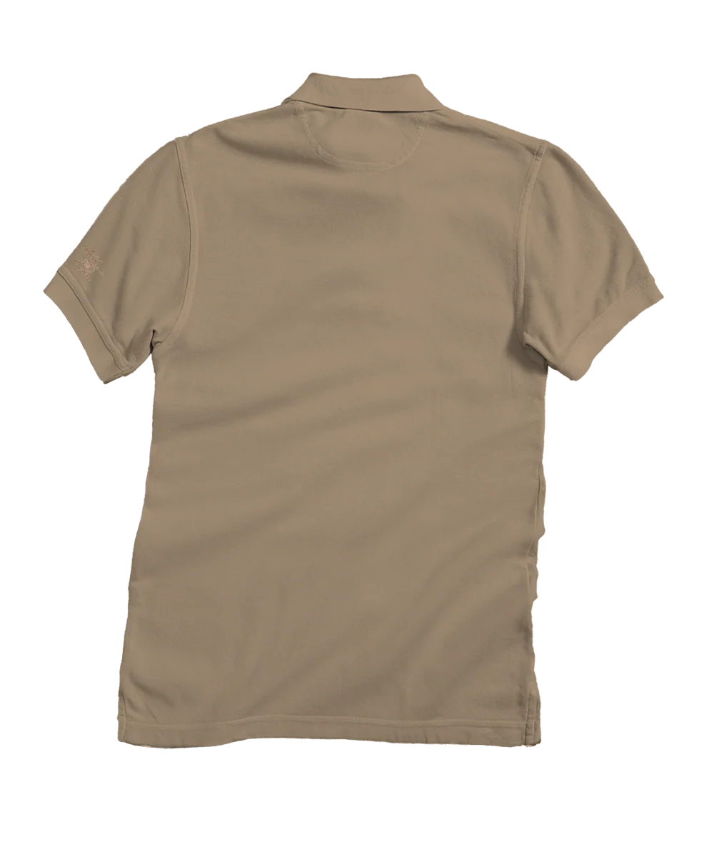Vertical Tribal Shark - Kona Coffee Dyed Short Sleeve Oceanfront Polo Shirt - Image 4
