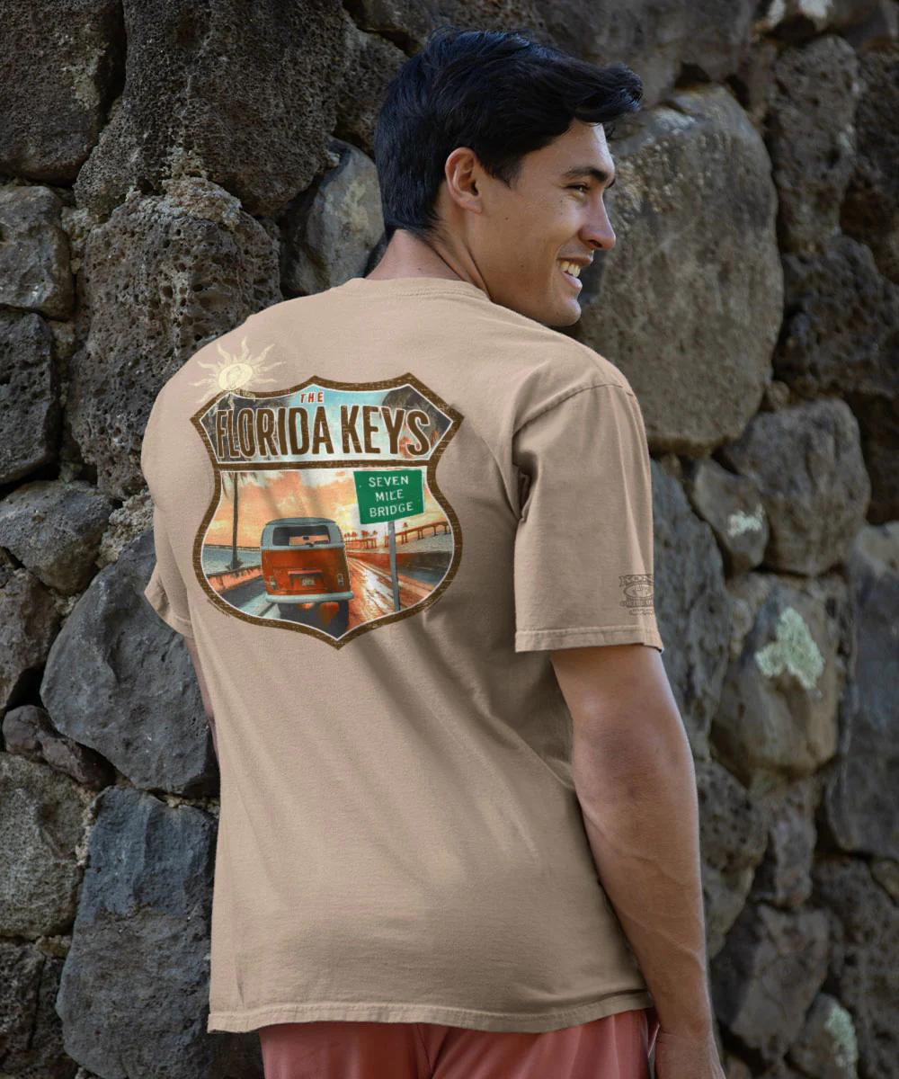 Volkswagen 7 Mile Bridge - Kona Coffee Dyed Short Sleeve Crewneck T-Shirt - Image 2