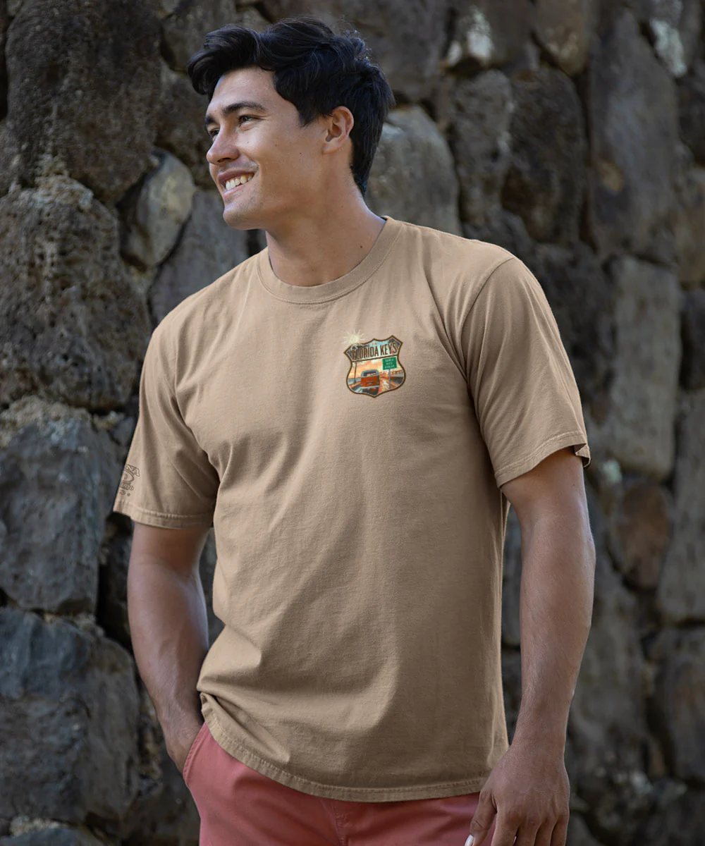 Volkswagen 7 Mile Bridge - Kona Coffee Dyed Short Sleeve Crewneck T-Shirt - Image 3