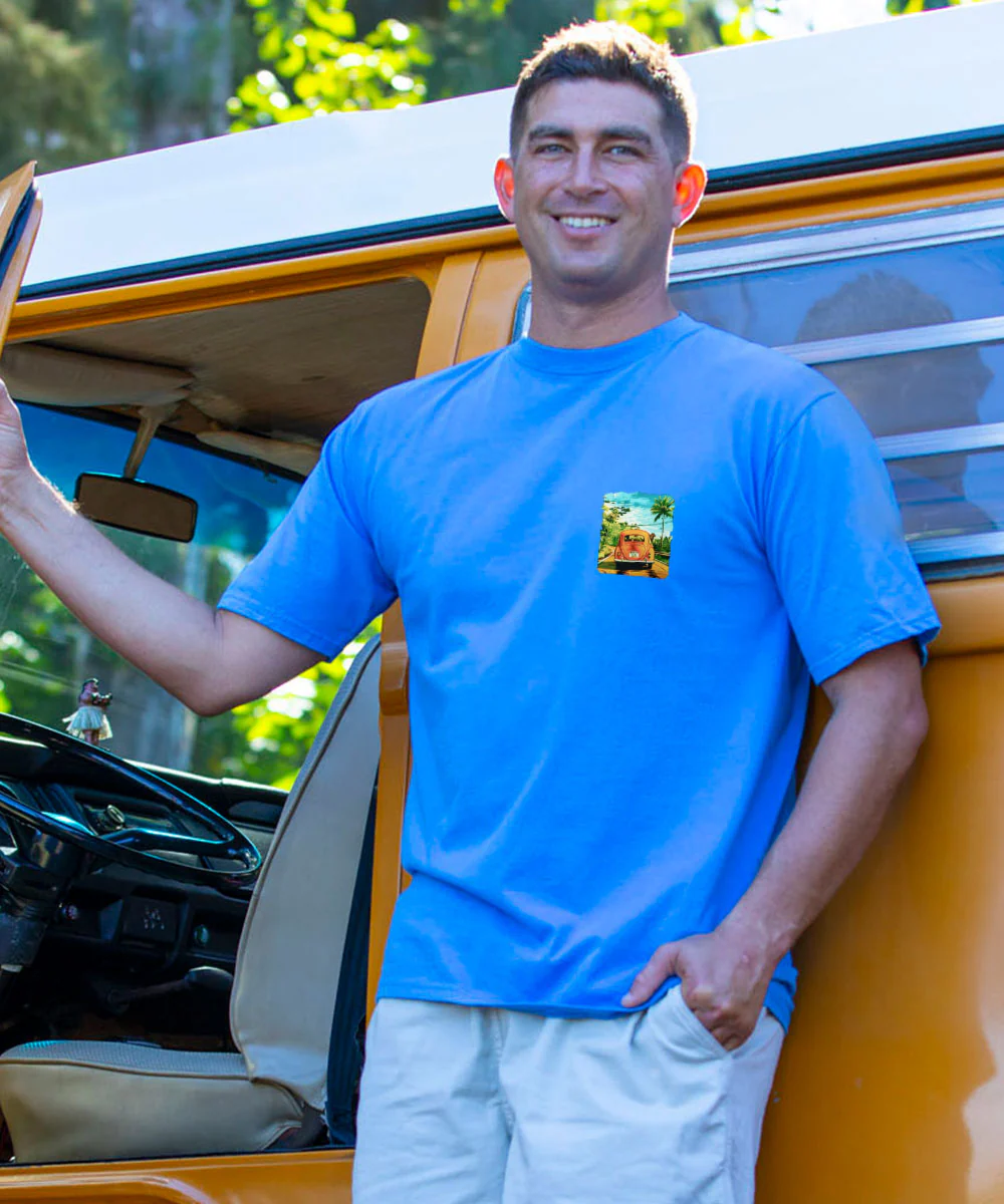 Volkswagen Coastal - Blue Hawaii Dyed Short Sleeve Crewneck T-Shirt - Image 3