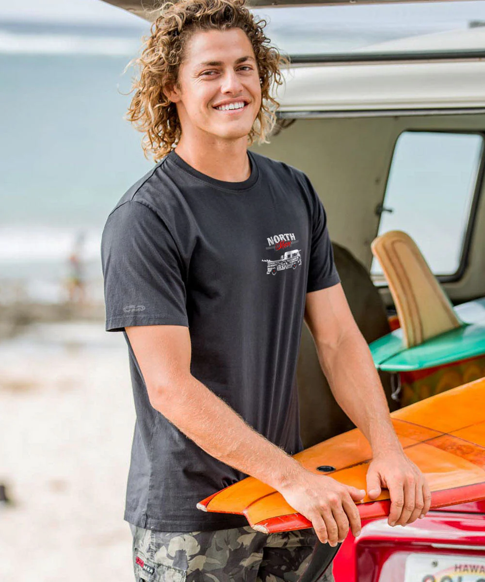 Volkswagen Cool Surf Van - Jet Black Short Sleeve Pima T-Shirt - Image 3