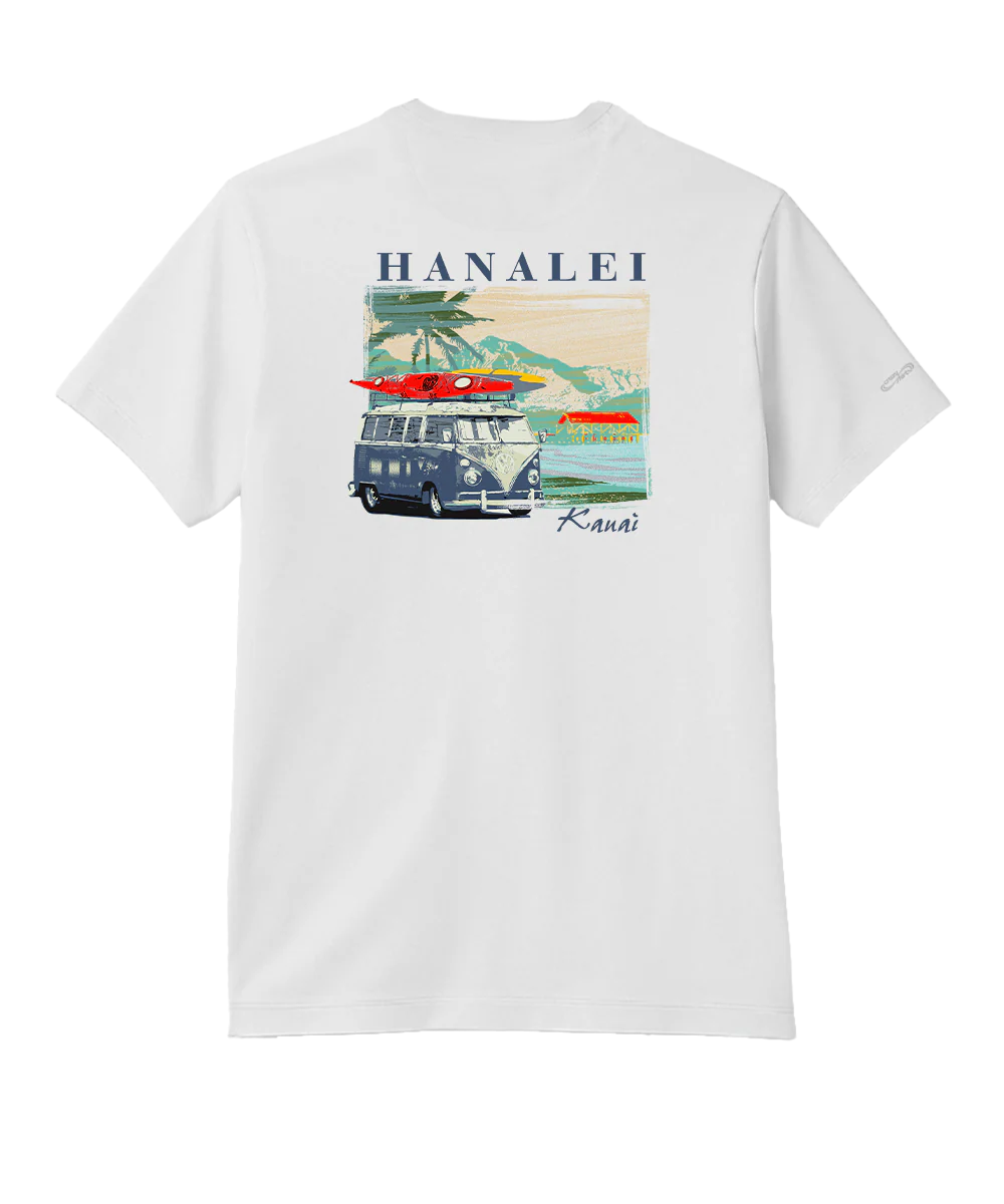 Volkswagen Hanalei Van - White Short Sleeve Pima T-Shirt