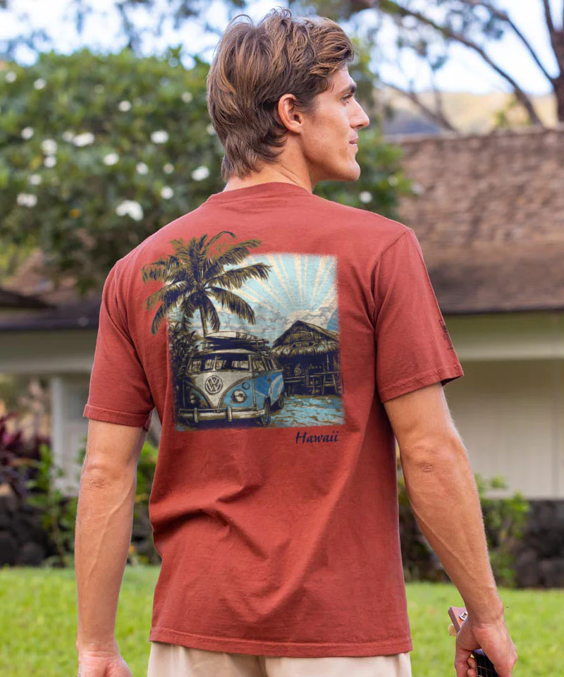 Volkswagen Island Van - Whiskey Dyed Short Sleeve Crewneck T-Shirt - Image 2