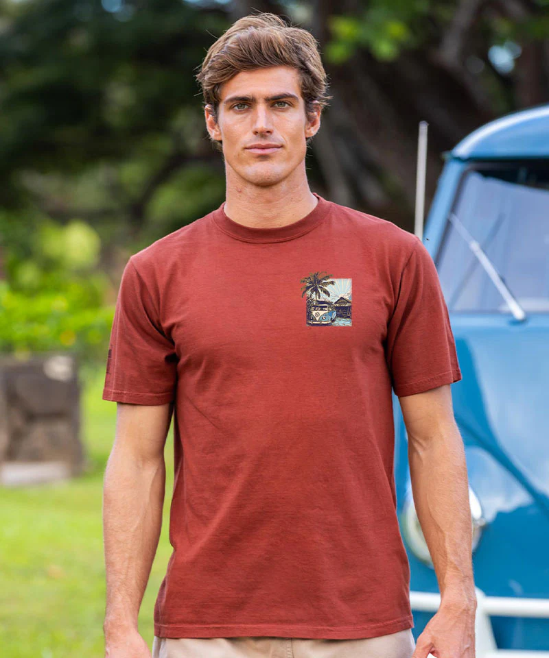 Volkswagen Island Van - Whiskey Dyed Short Sleeve Crewneck T-Shirt - Image 3