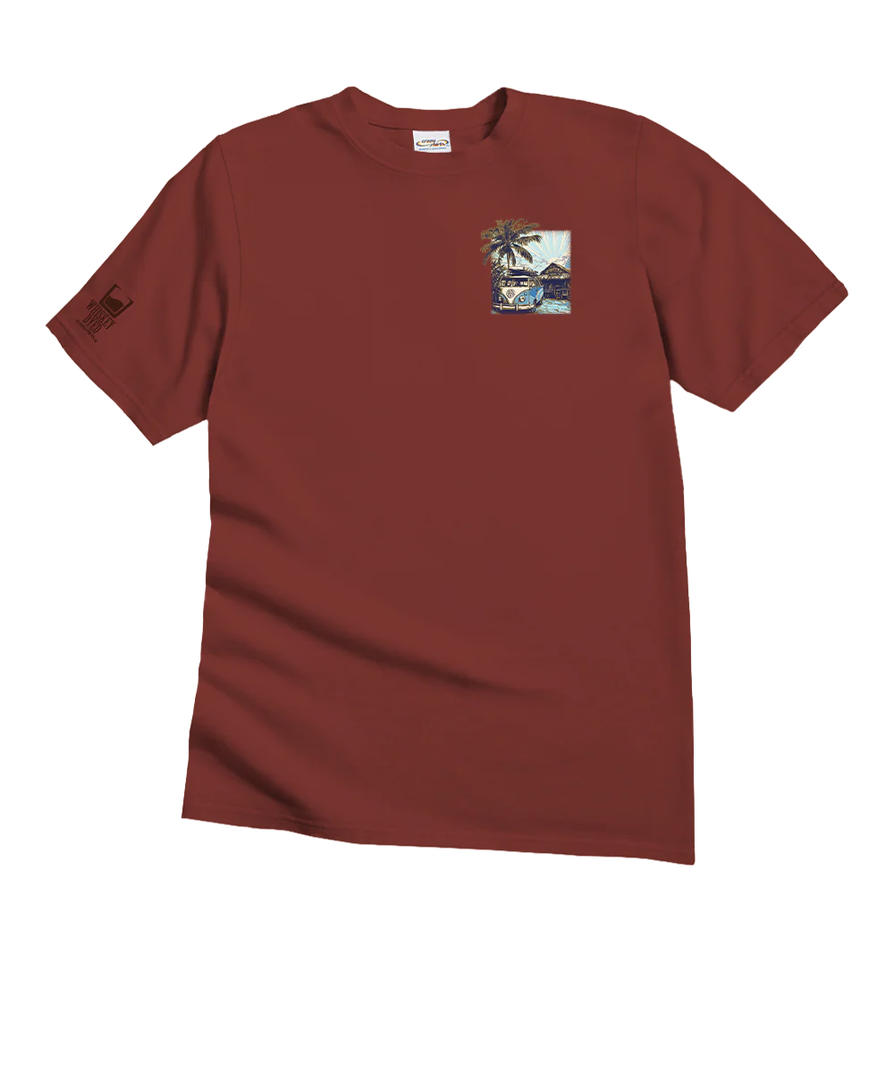 Volkswagen Island Van - Whiskey Dyed Short Sleeve Crewneck T-Shirt - Image 4