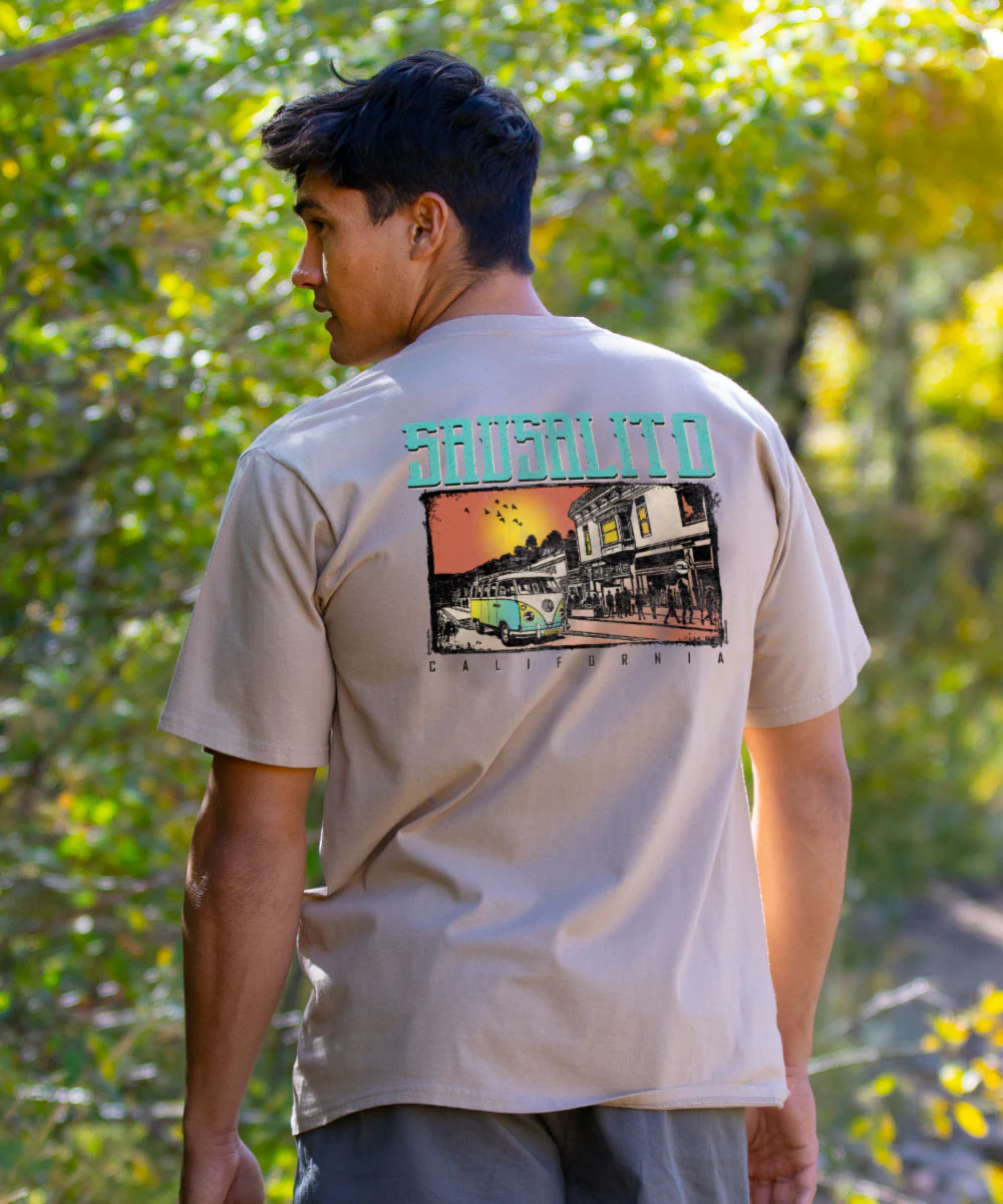 Volkswagen Sausalito Van - Kona Coffee Dyed Short Sleeve Crewneck T-Shirt - Image 2