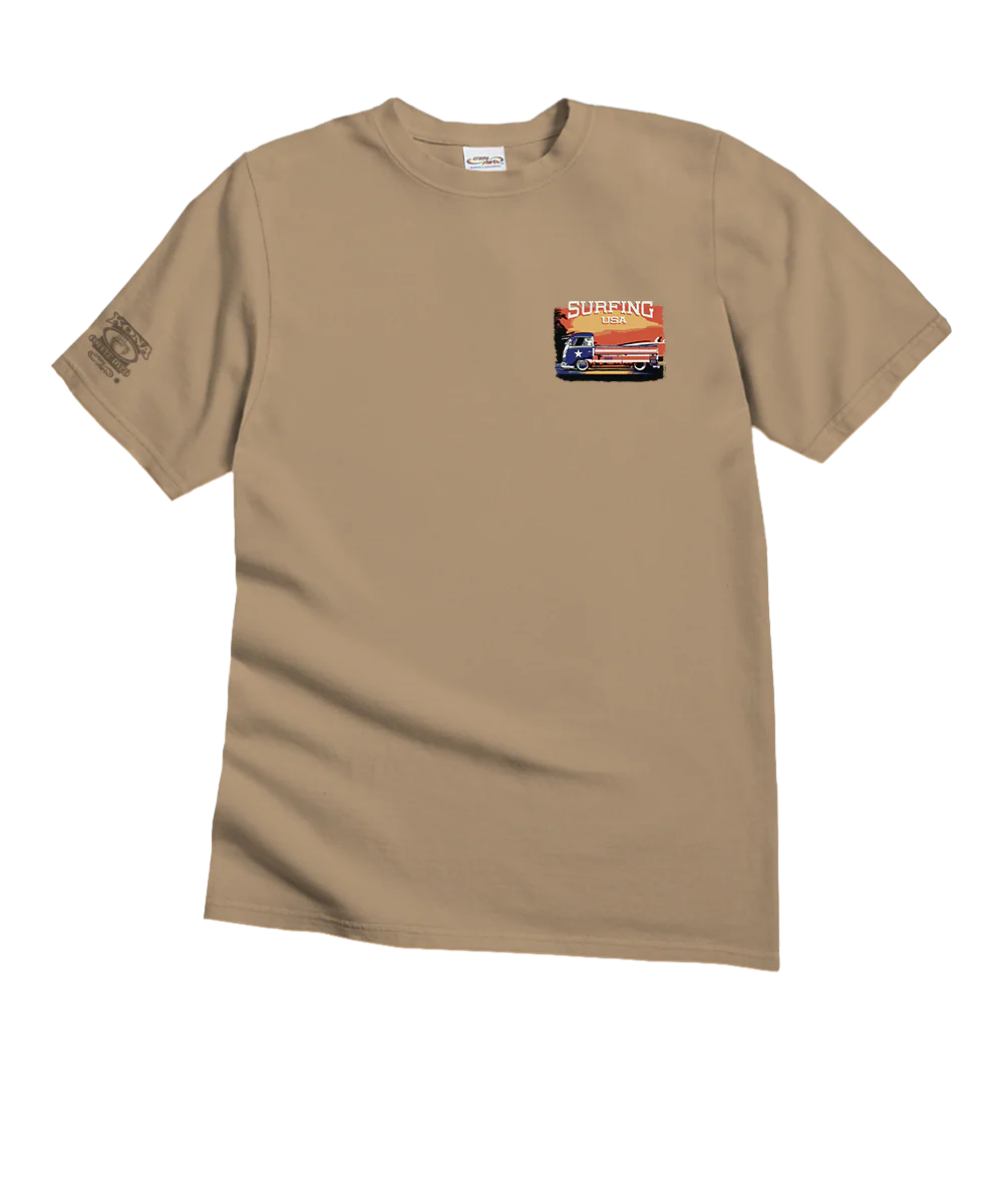 Volkswagen Surfing USA - Kona Coffee Dyed Short Sleeve Crewneck T-Shirt - Image 4