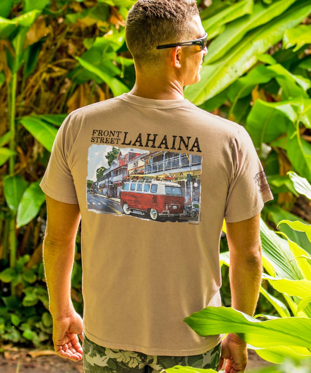Volkswagen Van Lahaina - Kona Coffee Dyed Short Sleeve Crewneck T-Shirt - Image 2