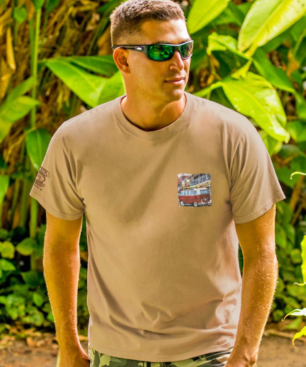 Volkswagen Van Lahaina - Kona Coffee Dyed Short Sleeve Crewneck T-Shirt - Image 3