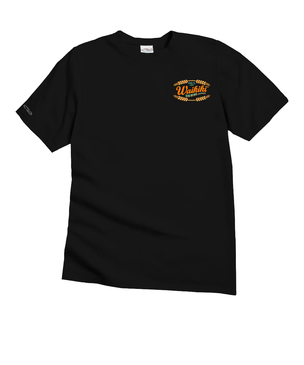 Waikiki Brewing Co Beer Row - Black Short Sleeve Crewneck T-Shirt - Image 4