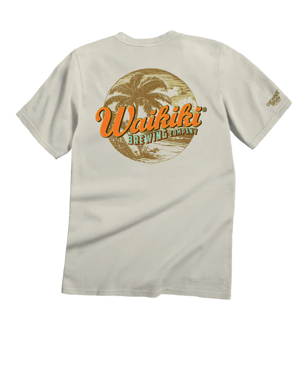 Waikiki Brewing Co Island Scenic - Coconut Dyed Short Sleeve Crewneck T-Shirt