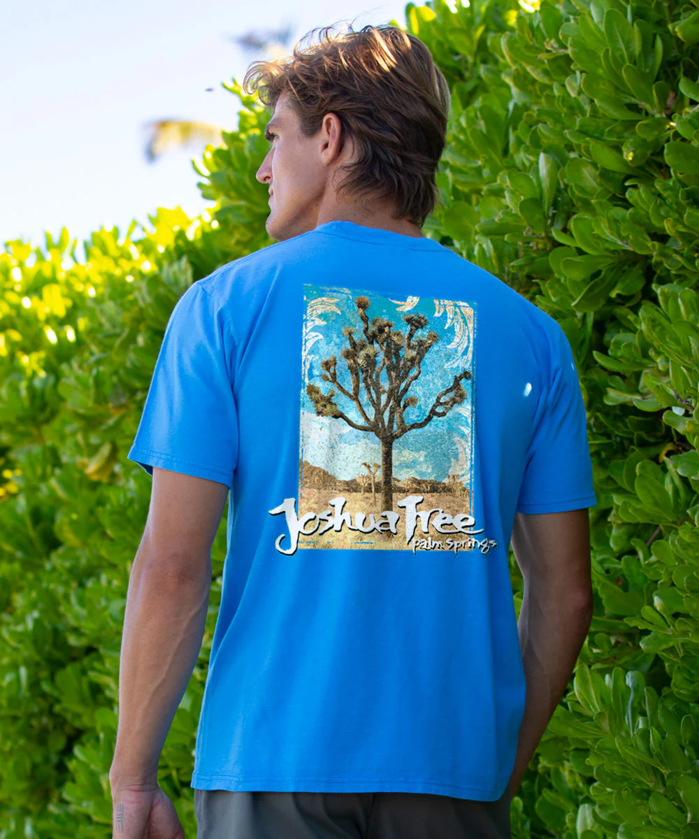 Weathered Joshua - Blue Hawaii Dyed Short Sleeve Crewneck T-Shirt - Image 2