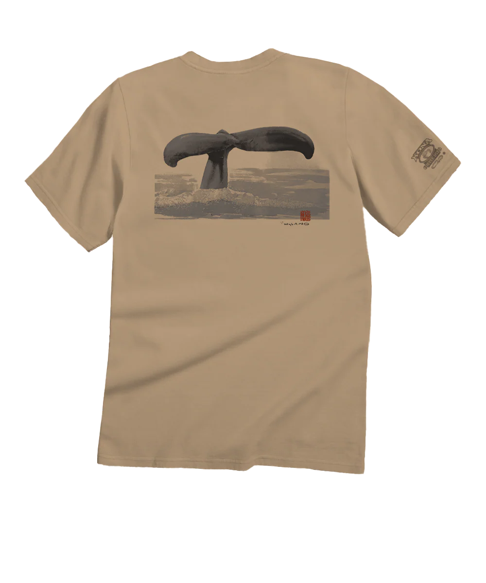 Wyland® Whale Tail Brushed - Kona Coffee Dyed Short Sleeve Crewneck T-Shirt