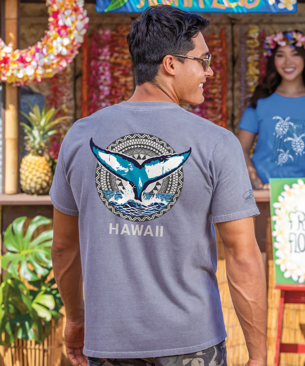 Whale Tail Circle - Crater Dyed® Short Sleeve Crewneck T-Shirt - Image 2