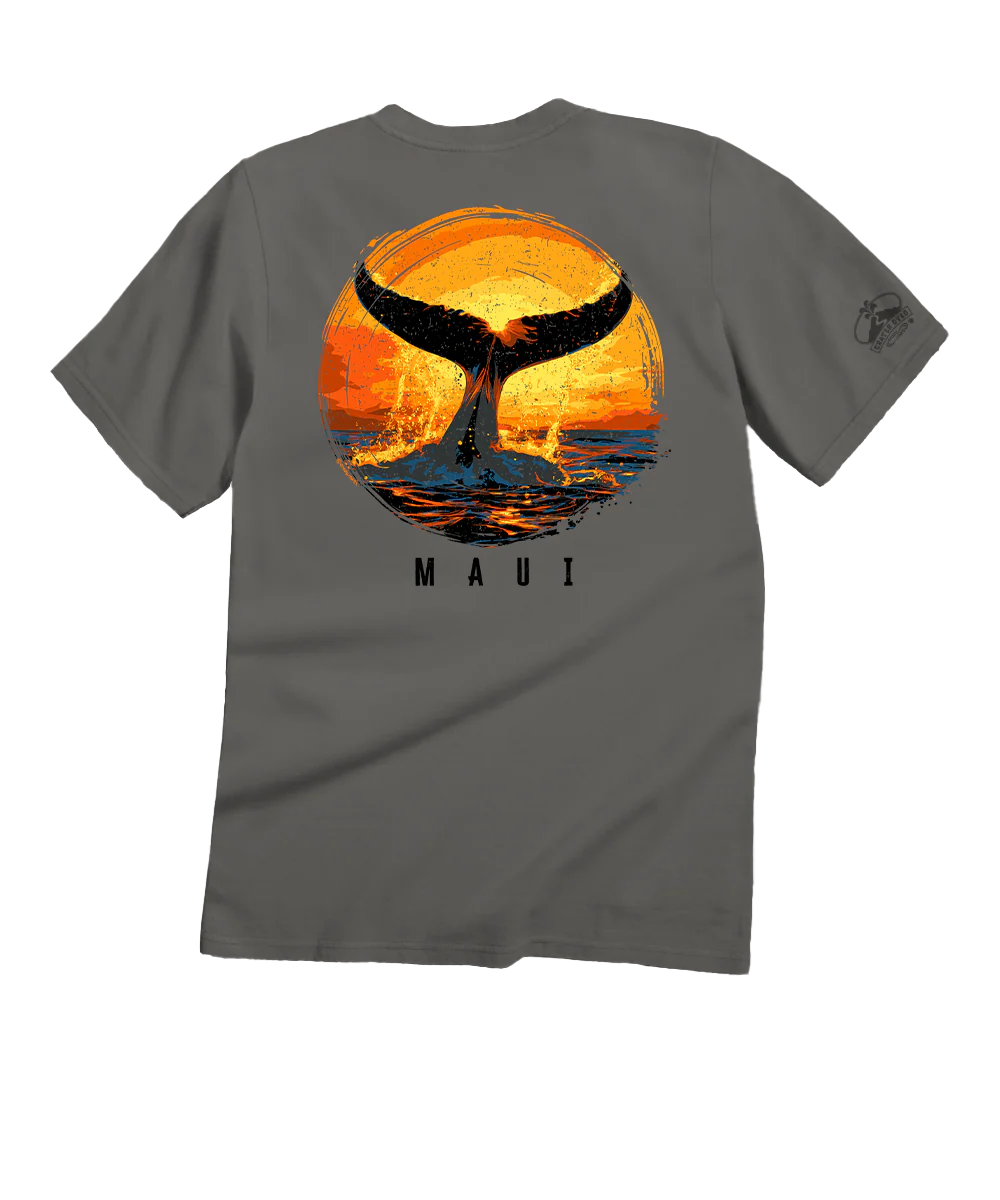Whale Tail Sunset - Crater Dyed® Short Sleeve Crewneck T-Shirt