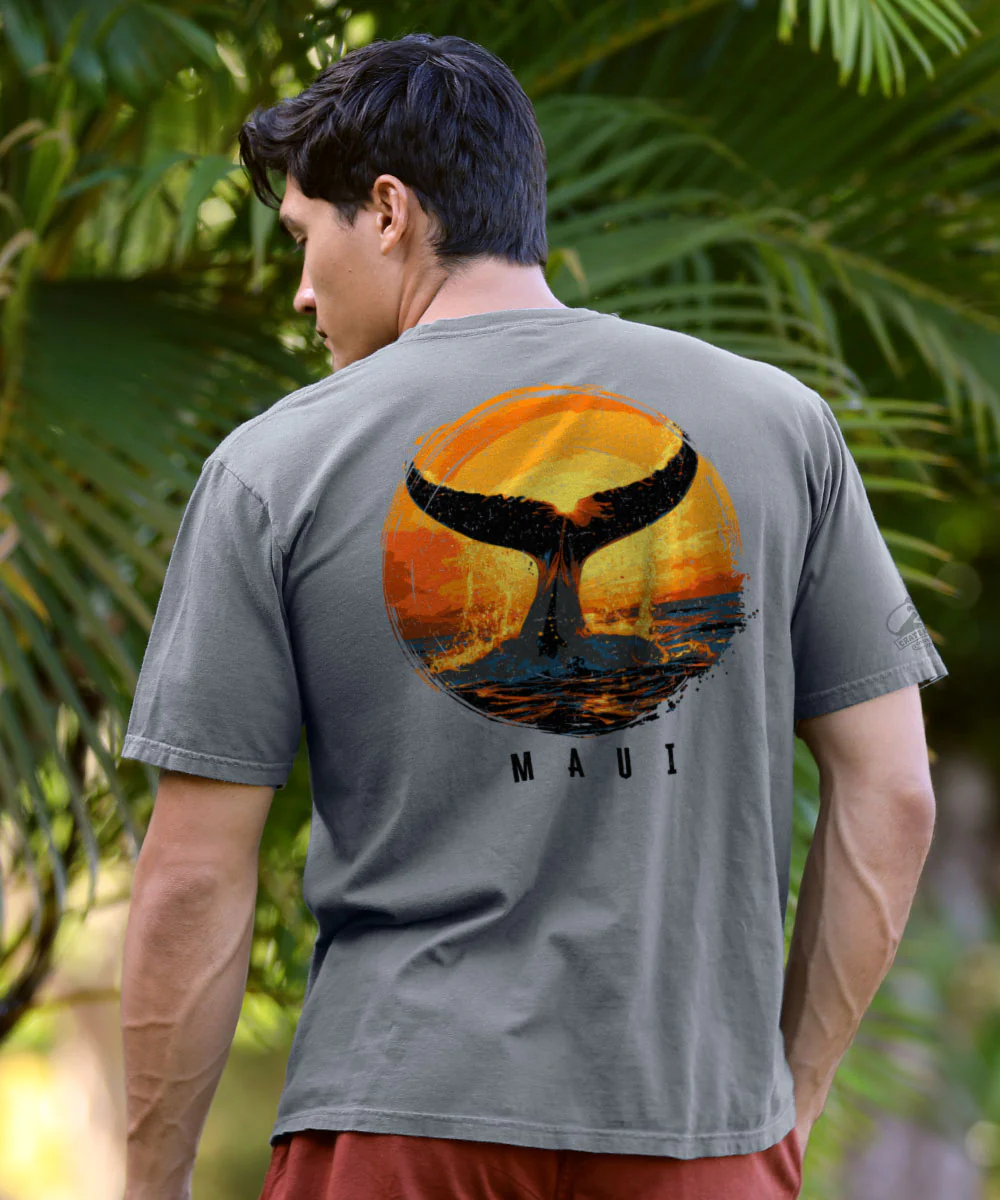Whale Tail Sunset - Crater Dyed® Short Sleeve Crewneck T-Shirt - Image 2
