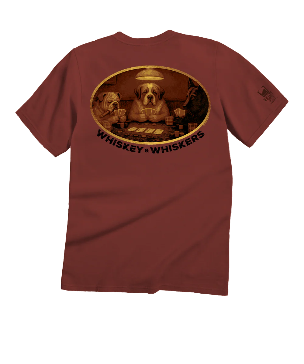 Whiskey And Whiskers - Whiskey Dyed Short Sleeve Crewneck T-Shirt