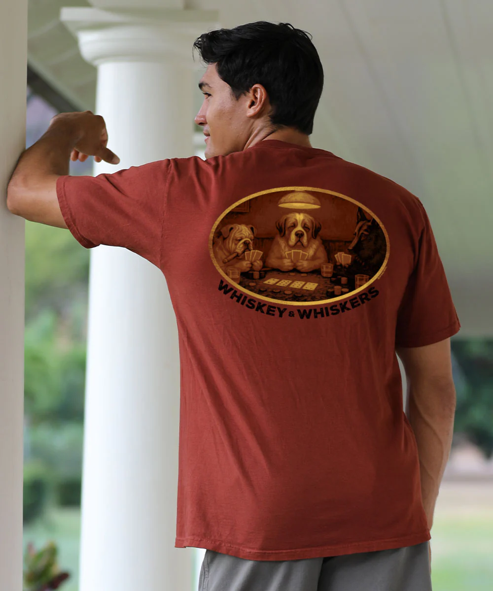Whiskey And Whiskers - Whiskey Dyed Short Sleeve Crewneck T-Shirt - Image 2