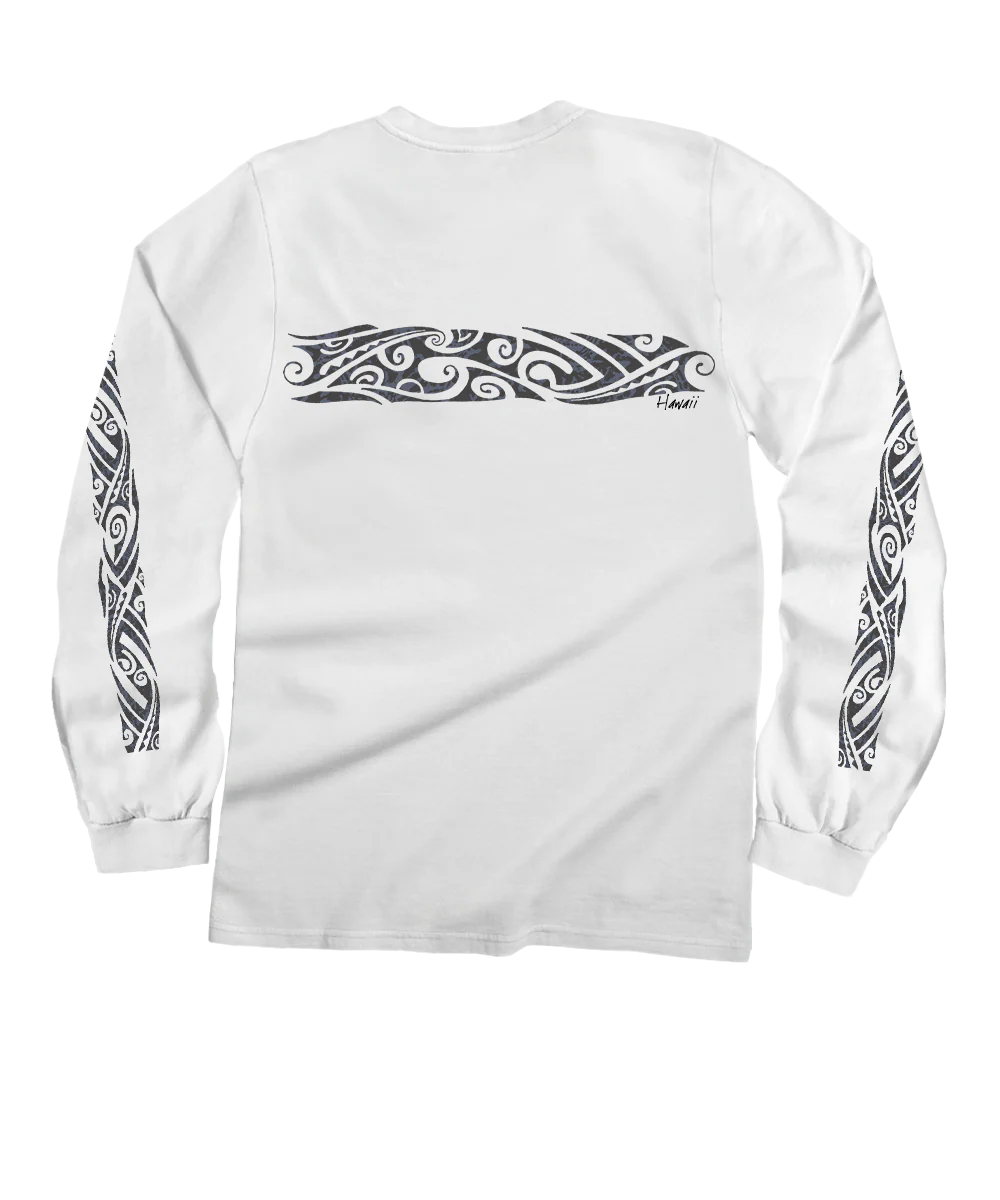 Wild Batik Band - White Long Sleeve Crewneck T-Shirt - Image 4