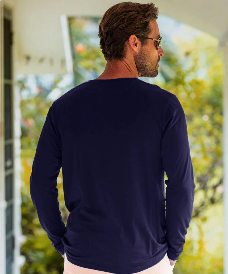 Wind And Sea - Indigo Long Sleeve Pima T-Shirt - Image 3