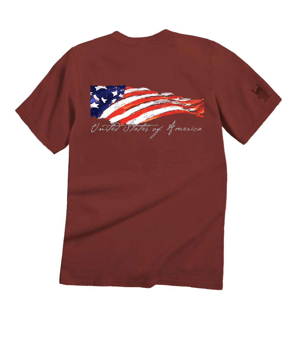 Winds Of Freedom - Whiskey Dyed Short Sleeve Crewneck T-Shirt