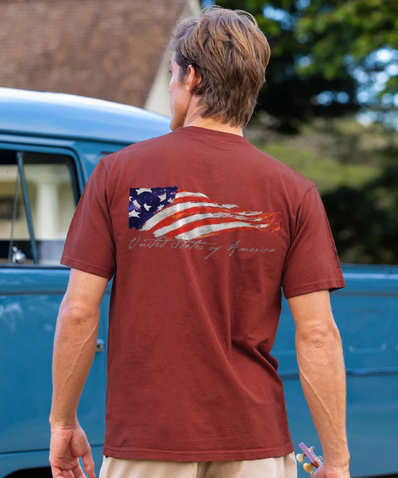 Winds Of Freedom - Whiskey Dyed Short Sleeve Crewneck T-Shirt - Image 2