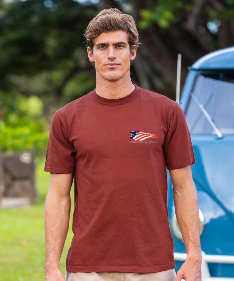 Winds Of Freedom - Whiskey Dyed Short Sleeve Crewneck T-Shirt - Image 3