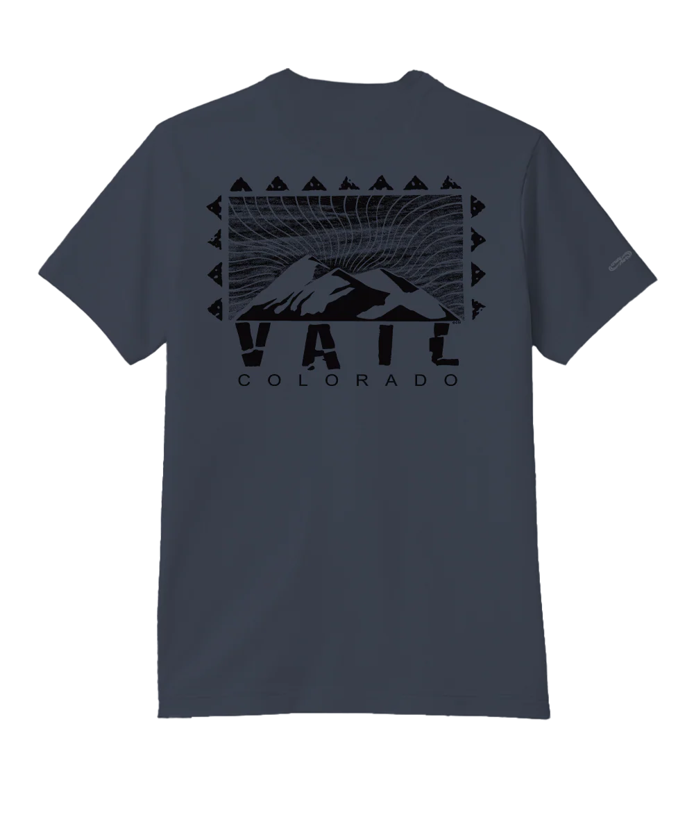 Wood Cut Vail - Smoke Short Sleeve Pima T-Shirt