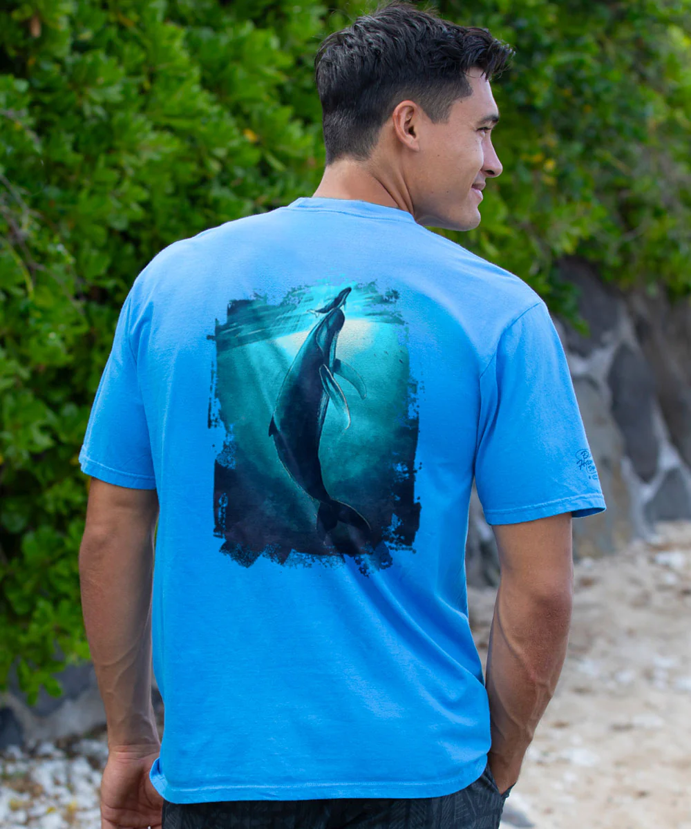 Wyland® First Breath - Blue Hawaii Dyed Short Sleeve Crewneck T-Shirt - Image 2