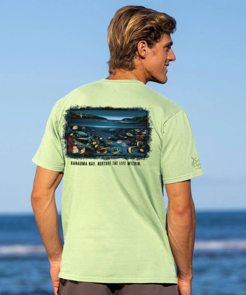 Wyland® Hanauma Bay - Kelp Dyed Short Sleeve Crewneck T-Shirt - Image 2