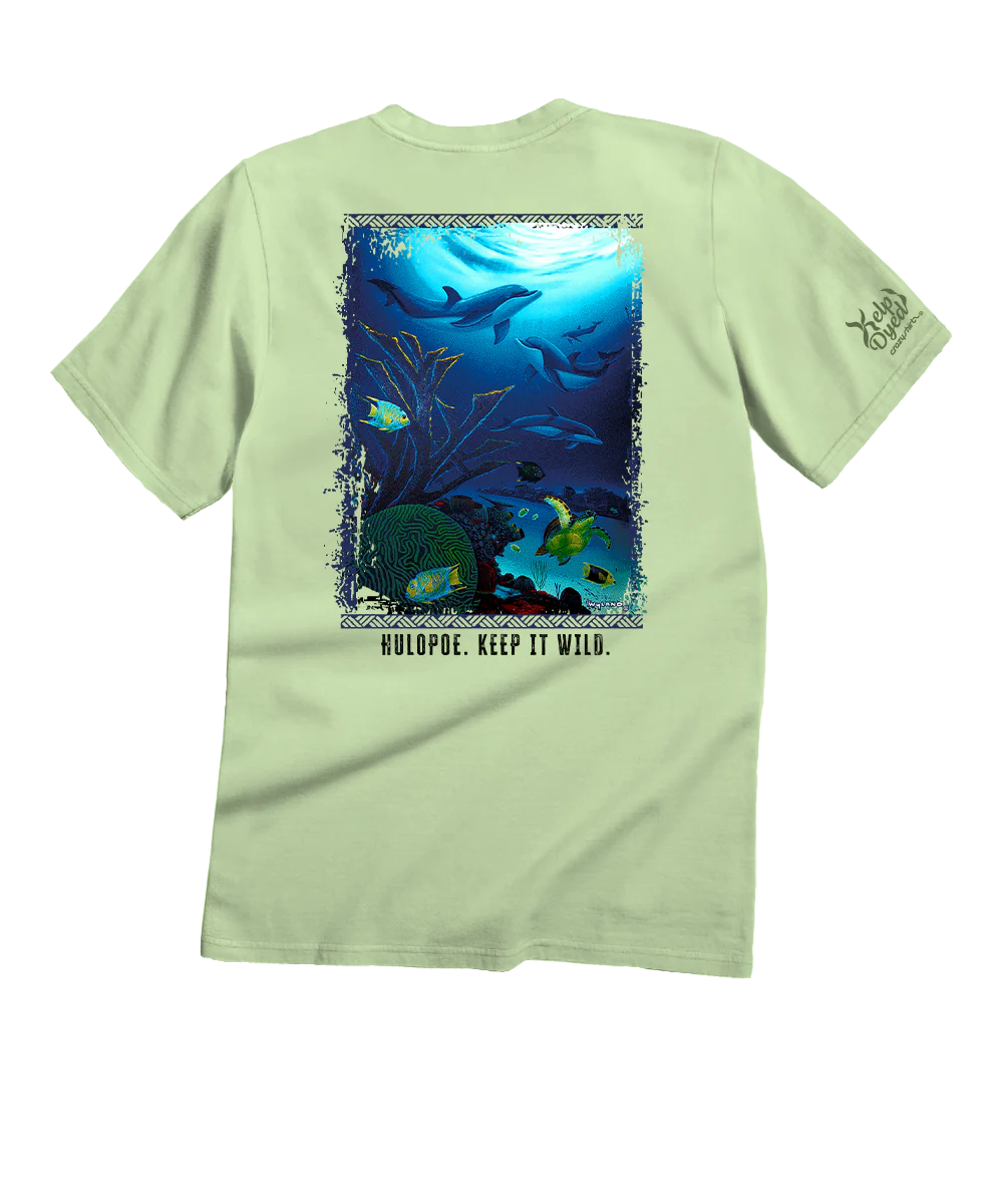 Wyland® Hulopoe Bay Reef - Kelp Dyed Short Sleeve Crewneck T-Shirt