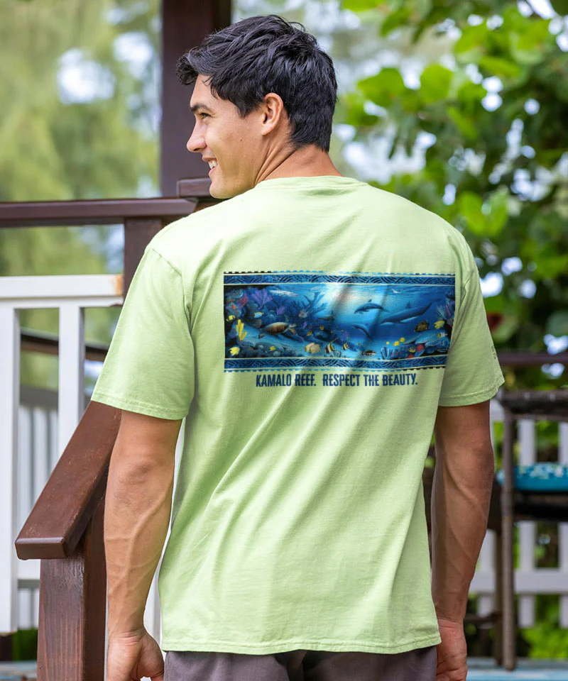 Wyland® Kamalo Reef - Kelp Dyed Short Sleeve Crewneck T-Shirt - Image 2