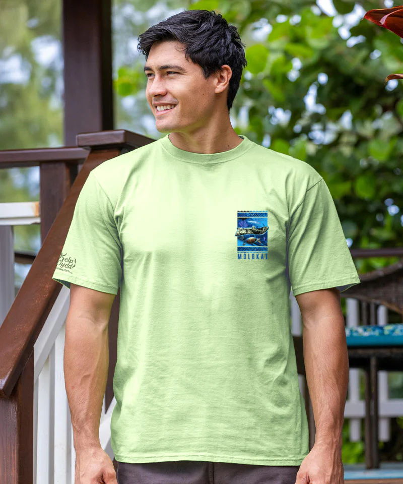 Wyland® Kamalo Reef - Kelp Dyed Short Sleeve Crewneck T-Shirt - Image 3