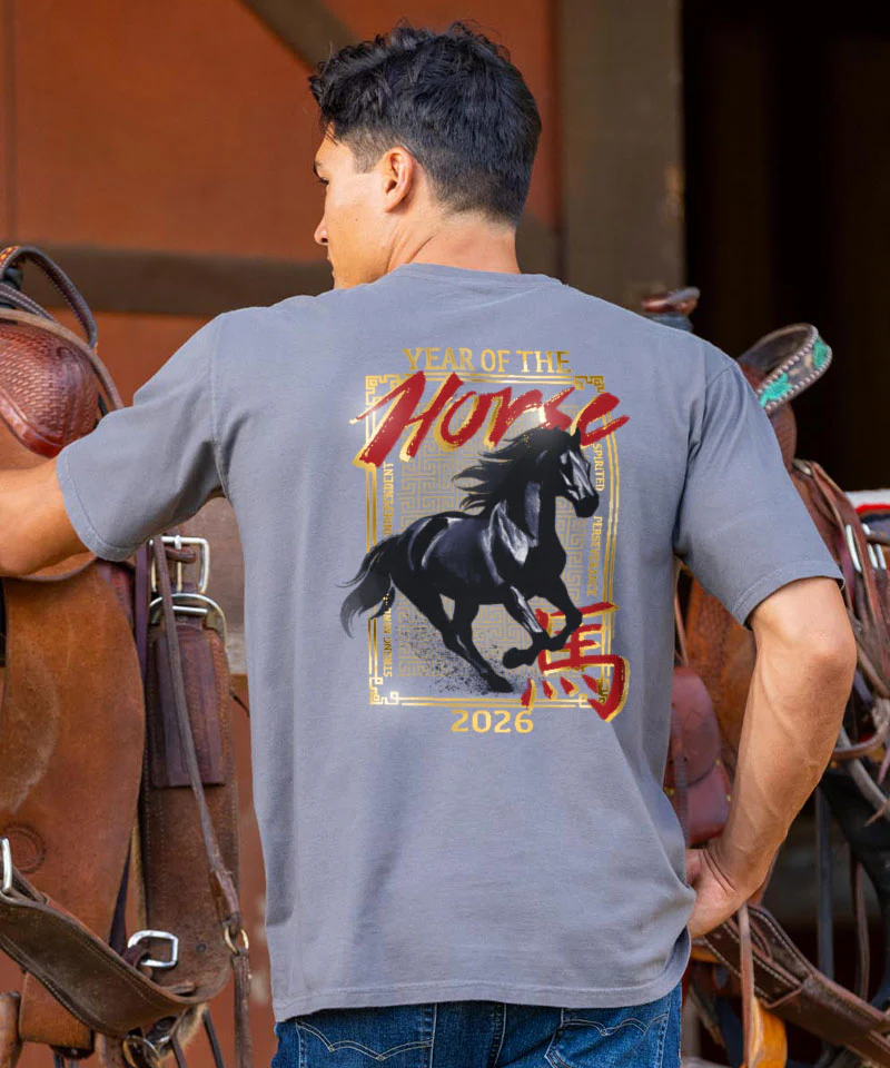 Year Of The Horse 2026 - Crater Dyed® Short Sleeve Crewneck T-Shirt - Image 2