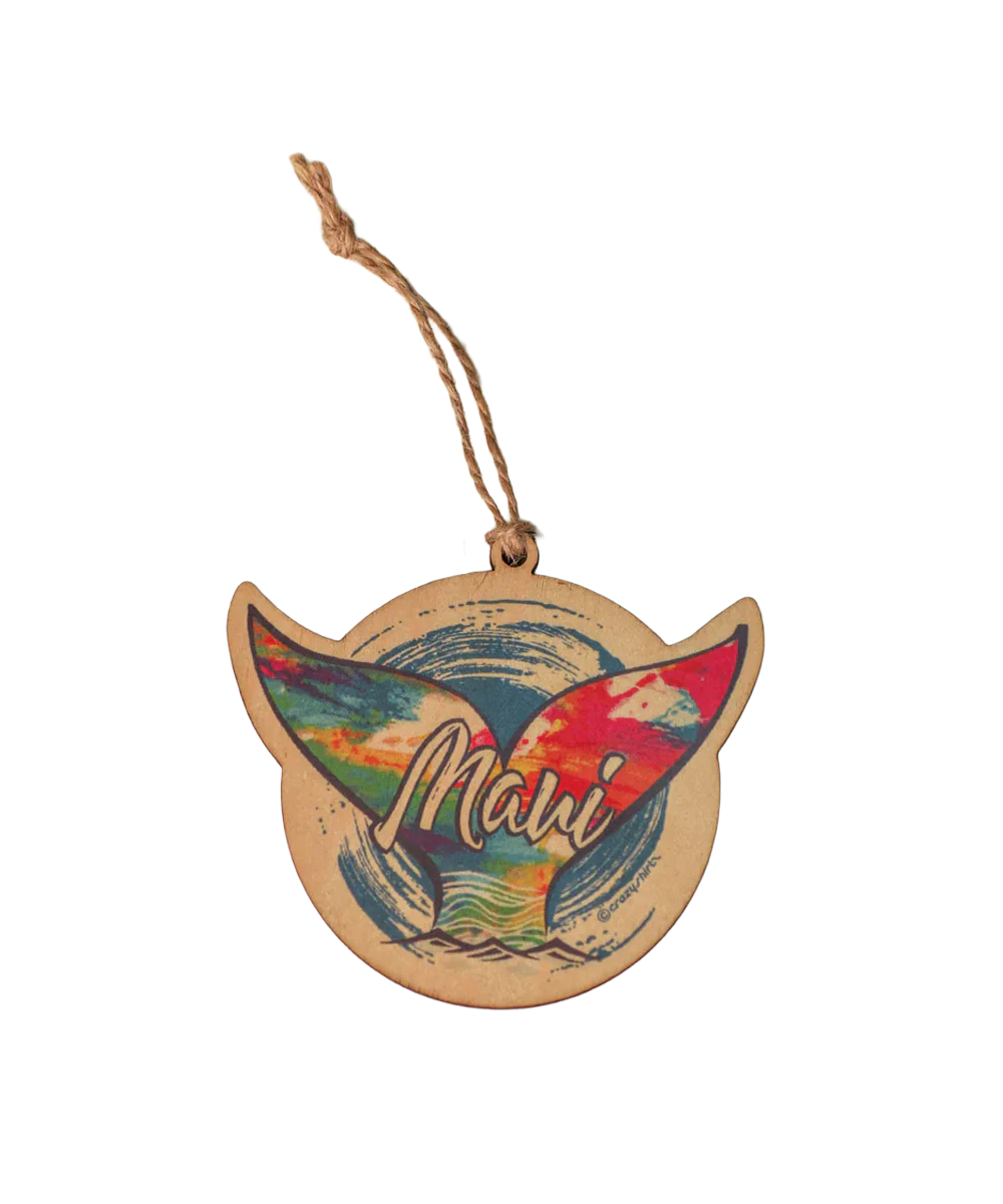 Rainbow Whale Tail - Maplewood Ornament