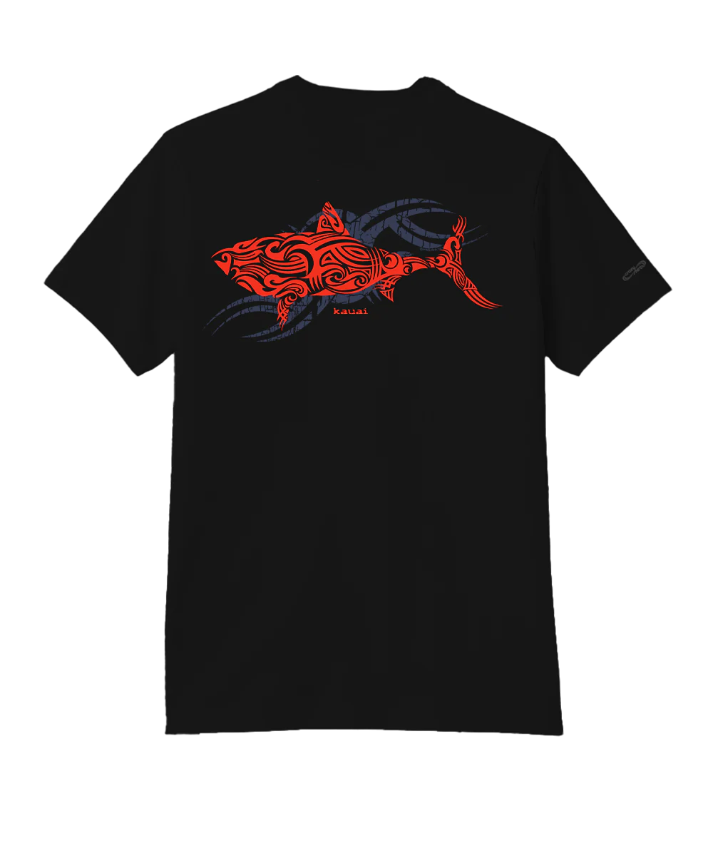 Red Shark - Jet Black Short Sleeve Pima T-Shirt - Image 7