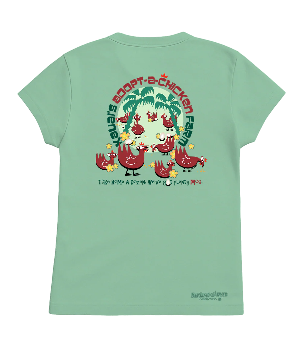 Adopt A Chicken - Key Lime Dyed Short Sleeve Crewneck T-Shirt