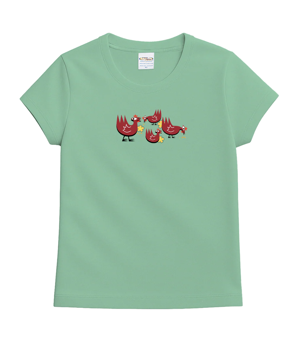 Adopt A Chicken - Key Lime Dyed Short Sleeve Crewneck T-Shirt - Image 4