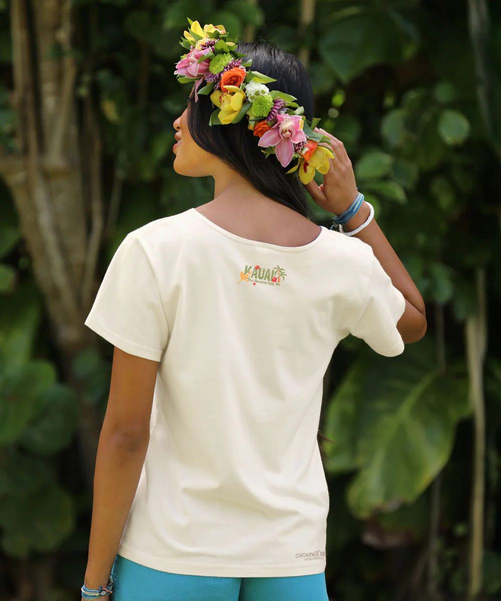 Best Of Kauai - Coconut Dyed Short Sleeve Scoop Neck T-Shirt - Image 3