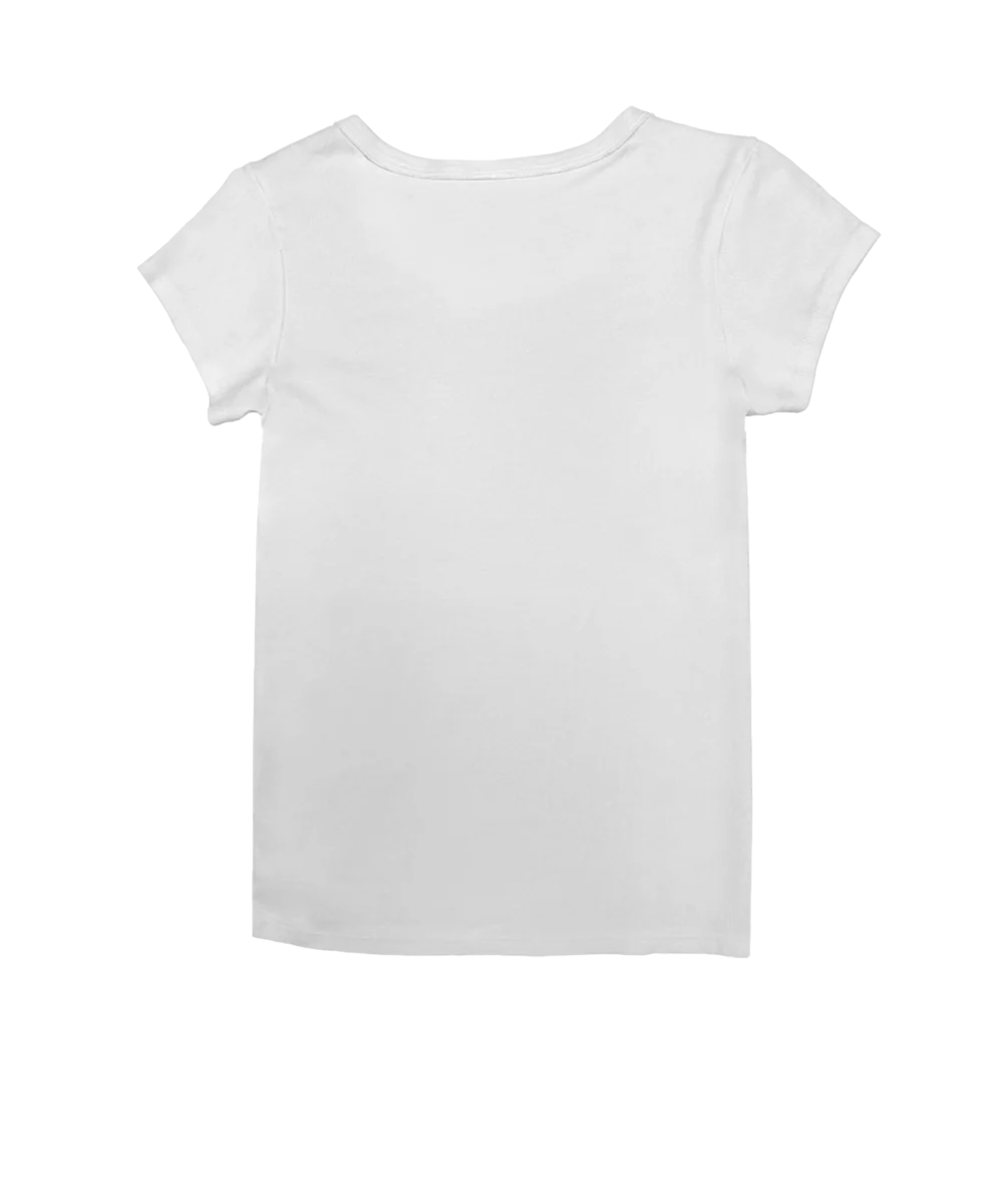Big Coconut Girl - White Short Sleeve Rib Knit T-Shirt - Image 4