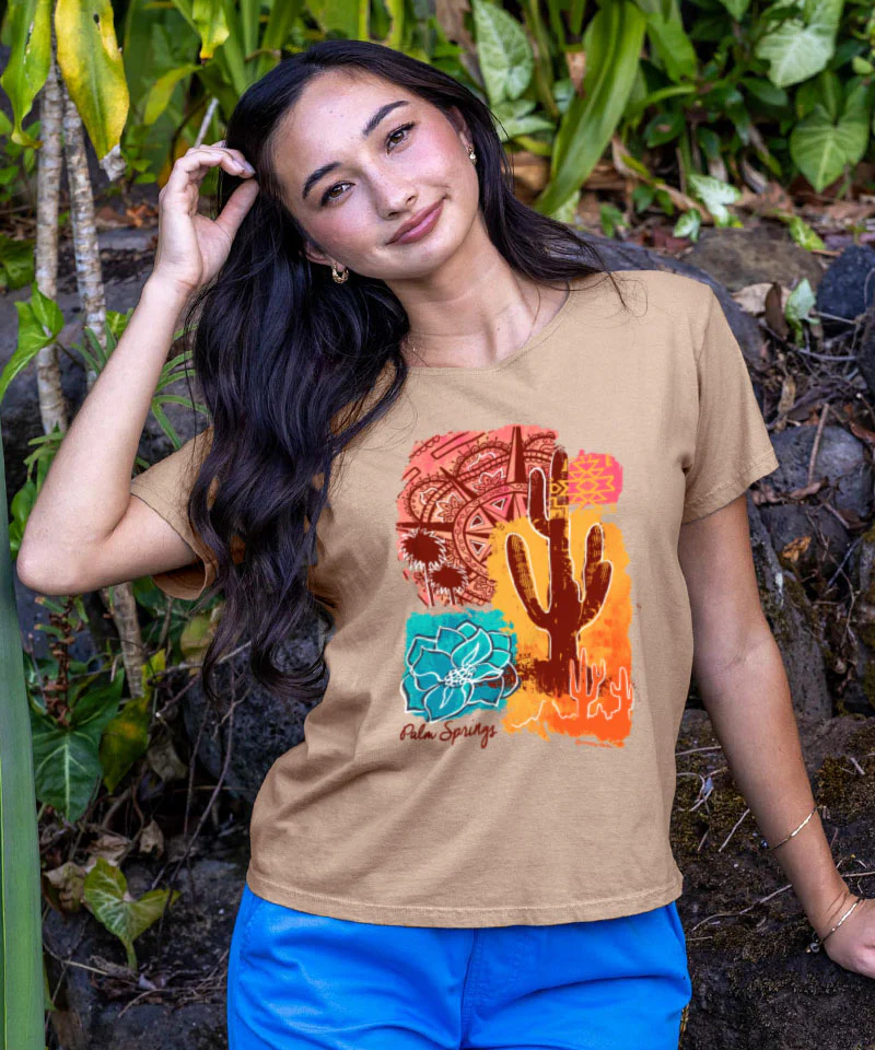 Bits Of Desert - Kona Coffee Dyed Short Sleeve Scoop Neck T-Shirt - Image 2